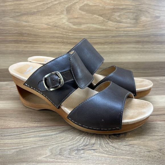 Dansko Shoes - Dansko Womens Wedge US 12 EU 42 Tawny Brown Waxy Calf Leather Comfort